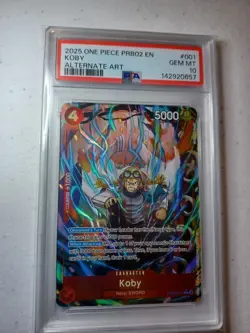 PSA 10 Gem Mint One Piece PRB02-001 Koby Alternate Art English Auction #1 - Image 1