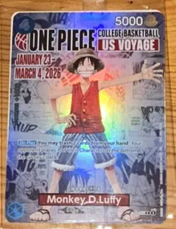 Bandai Namco One Piece CCG Monkey D. Luffy US Voyage Full Art Holo Card B2 - Image 1