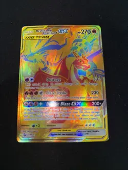 Pokemon TCG Reshiram Charizard GX SM247 Promo Full Art Holo Card - Image 1