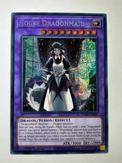 House Dragonmaid RA03-EN037 Secret Rare 1st Edition YuGiOh Card - Image 1
