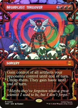 NM Showcase Foil Broadcast Takeover, MTG, TMNT, Magic the Gathering, 234 - Image 1