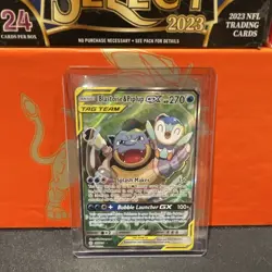 Pokemon Blastoise & Piplup GX TAG TEAM Full Art Holo Ultra Rare 215/236 - Image 1