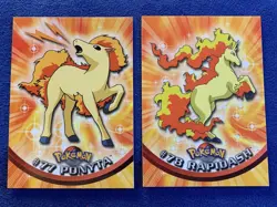 2000 Topps Pokemon TV Animation Series 2 #77 Ponyta #78 Rapidash Mint - Image 1