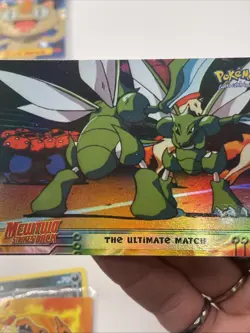 THE ULTIMATE MATCH #34 - RAINBOW HOLO TOPPS BLUE MEWTWO SB - POKEMON CARD NM - Image 1