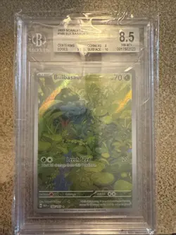 2023 POKEMON MEW EN-151 ILLUSTRATION RARE #166 BULBASAUR BGS 8.5 Beckett - Image 1
