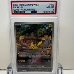 2023 POKEMON MEW EN-151 #173 PIKACHU ILLUSTRATION RARE - PSA 8 NEAR MINT/MINT - Image 1