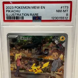 2023 POKEMON MEW EN-151 #173 PIKACHU ILLUSTRATION RARE - PSA 8 NEAR MINT/MINT - Image 2