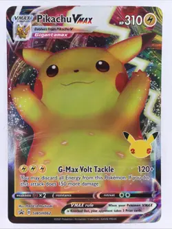 Pokemon Pikachu VMAX SWSH062 Celebrations Promo Full Art Holo G-Max Volt Tackle - Image 1