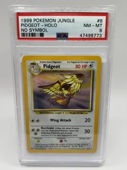 PSA 8 PIDGEOT HOLO NO SYMBOL 1999 POKEMON JUNGLE #8 - Image 1