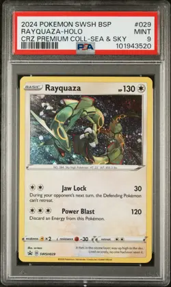 2024 POKEMON SWSH BLACK STAR PROMO #029 RAYQUAZA-HOLO PSA 9 - Image 1