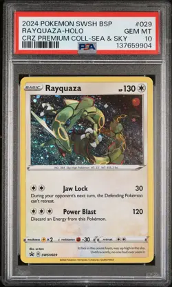 2024 POKEMON SWSH BLACK STAR PROMO #029 RAYQUAZA-HOLO PSA 10 - Image 1