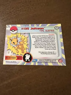 2000 Topps Pokemon Series 3 #135 Jolteon TV Animation Edition Blue - Image 4