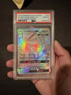 Pokemon Dusk Mane Necrozma GX Secret Rare Full Art Holo Ultra Prism PSA 10 - Image 1