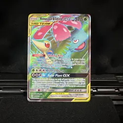 Pokemon Venusaur & Snivy GX Sm-Cosmic Eclipse 210/236 Ultra Rare Full Art Holo - Image 1