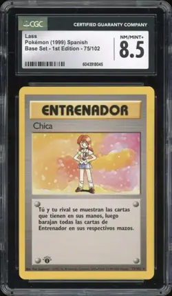 1999 Pokemon SPANISH 1st Edition Base Set Chica-Lass 75/102 CGC 8.5 NM-MINT + - Image 1