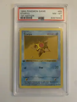 1999 Pokemon Staryu 65 1st Edition Shadowless Base Set PSA 8 - Image 1