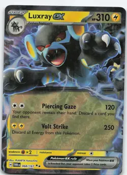 Luxray ex - 068/167 Double Rare Holo SV06: Twilight Masquerade NM Pokemon - Image 1