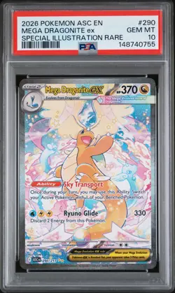 2026 POKEMON ASC EN-ASCENDED HEROES #290 MEGA DRAGONITE EX PSA 10 - Image 1