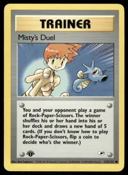 Pokemon Cards Misty's Duel 123/132 1ST EDITION Gym Heroes WOTC Common NM - Image 1