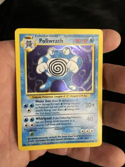 Pokemon Poliwrath 90 HP Holo Rare Base Set Card 13/102 1999 Wizards - Image 1