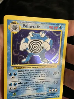 Pokemon Poliwrath 90 HP Holo Rare Base Set Card 13/102 1999 Wizards - Image 2