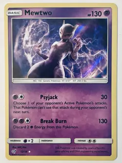 Mewtwo 12/18 Detective Pikachu Ultra Rare Holo Pokemon Card NEAR MINT - Image 1