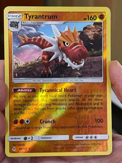 POKEMON TYRANTRUM 69/131 RARE REVERSE HOLOFOIL FORBIDDEN LIGHT VLP CARD - Image 1