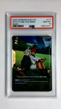 Gundam Card Game The Witch and the Bride Rare+ GD01-117 PSA 10 - Image 1