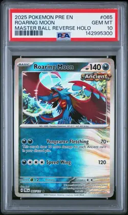 PSA 10 Roaring Moon 065/131 Master Ball Holo Prismatic Evolutions Pokemon Card - Image 1