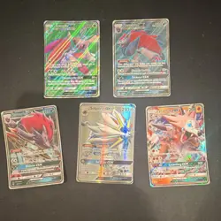 Pokemon GX Holo Card Lot Lycanroc GX Solgaleo GX Zoroark GX Lurantis GX 5 Cards - Image 1