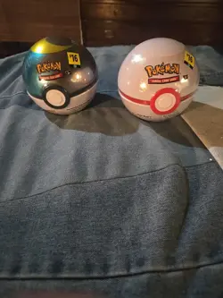 Pokemon Pokeball Tin Pair (x2) 2024 SEALED with TCG Booster Packs + Stickers #2 - Image 5