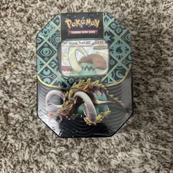 Pokemon Paldean Fates Great Tusk ex Tin (4 Packs) New Sealed English NEW SEALED - Image 1