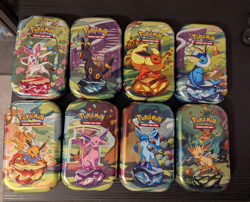 Pokemon TCG Prismatic Evolution Tins All 8 EMPTY Tins Only - Image 1