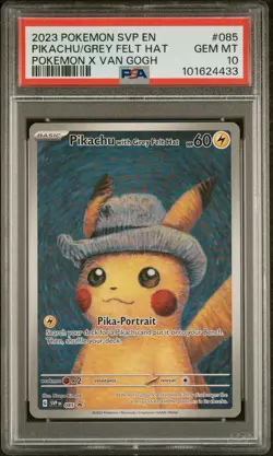 2023 Pokemon SVP EN Pikachu with Grey Felt Hat #085 PSA 10 Van Gogh - Image 2