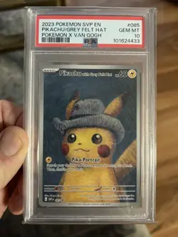 2023 Pokemon SVP EN Pikachu with Grey Felt Hat #085 PSA 10 Van Gogh - Image 4