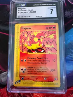 2002 Pokemon Magmar 86/165 Expedition CGC 7 Cert #6104416198 - Image 1