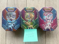 3 Tin Set Sylveon, Glaceon, Leafeon GX Fall Celebration Sealed Pokemon TCG - Image 1