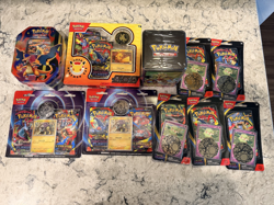 Pokemon TCG Pokemon SEALED LOT! 18 packs total, charizard tin, phantasmal flames - Image 1