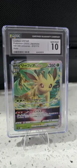 Pokemon TCG Leafeon VSTAR Crown Zenith Holo Ultra Rare 12/172 CGC Gem Mint 10 - Image 1