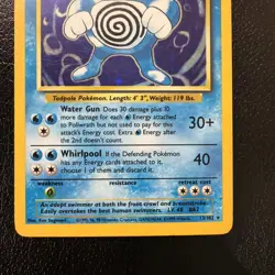 Poliwrath Unlimited Holo Rare Pokemon TCG Base Set 13/102 MP - Image 3