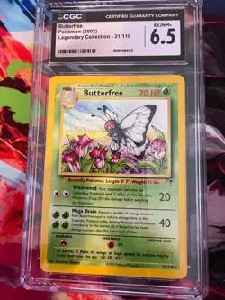 2002 Pokemon Butterfree 21/110 Legendary Collection CGC 6.5 Cert #6080484113 - Image 1