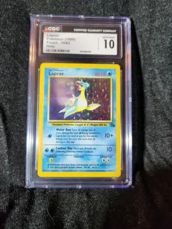 CGC Gem Mint 10 Lapras 10/62 Holo, Pokemon Fossil 1999 - Image 1