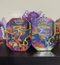 Pokemon TCG Lot Of 2 Mega Charizard X & Y Tin New Sealed In Hand - Image 1