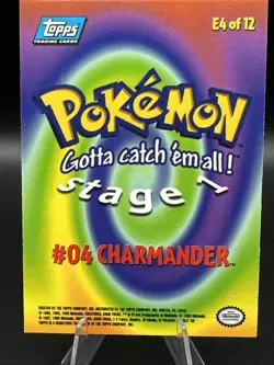 1999 Topps Blue Label Pokemon #04 Charmander E4 of 12 - Image 2