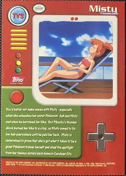 Pokemon Topps TV Animation Misty #TV3 Non Holo Red Logo - Image 2