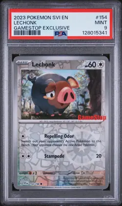 Lechonk 154/198 PSA 9 GameStop Exclusive 2023 Pokemon TCG Scarlet&Violet Set - Image 1