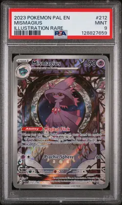 2023 POKEMON PAL EN-PALDEA EVOLVED ILLUSTRATION RARE #212 MISMAGIUS PSA 9 - Image 1