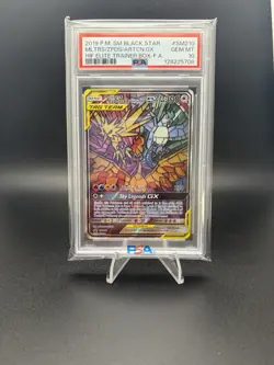 2019 POKEMON SM BLACK STAR PROMO FULL ART/MOLTRES & ZAPDOS & ARTICUNO GX PSA 10 - Image 1