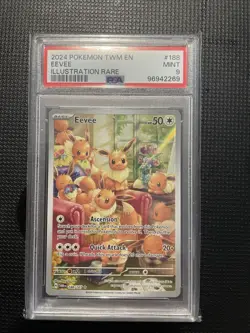 Pokemon Twilight Masquerade Eevee Illustration Rare Card 188/167 PSA 9 - Image 1