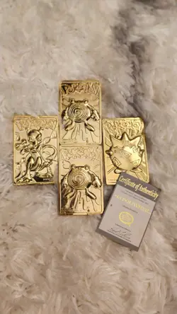 Pokemon 23k Gold-Plated Card Lot of 4 Mewtwo Poliwhirl Togepi 1999 - Image 1